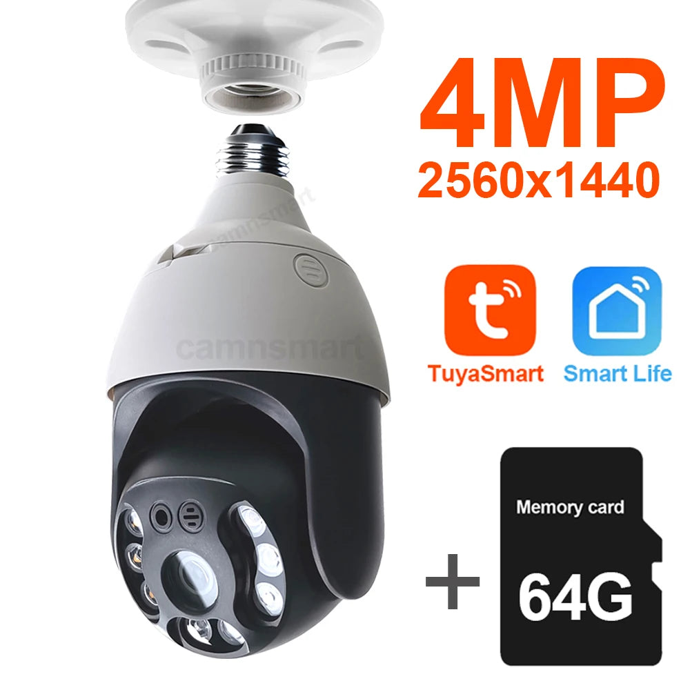 Ultra 6MP Outdoor Wireless WIFI Camera E27 Bulb with 64G SD Card 