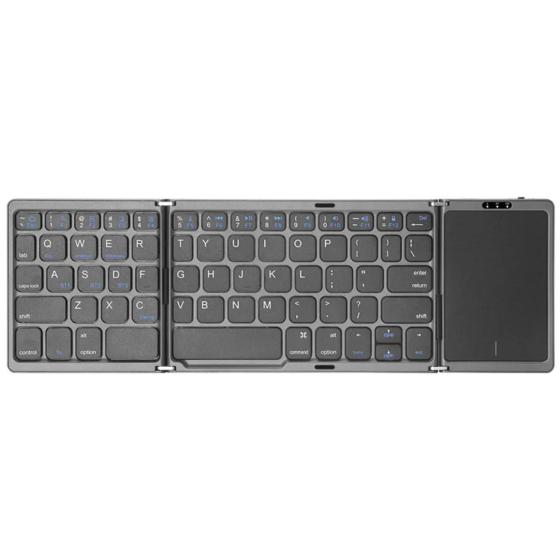 3-Fold Mini Wireless Keyboard with Touchpad Grey