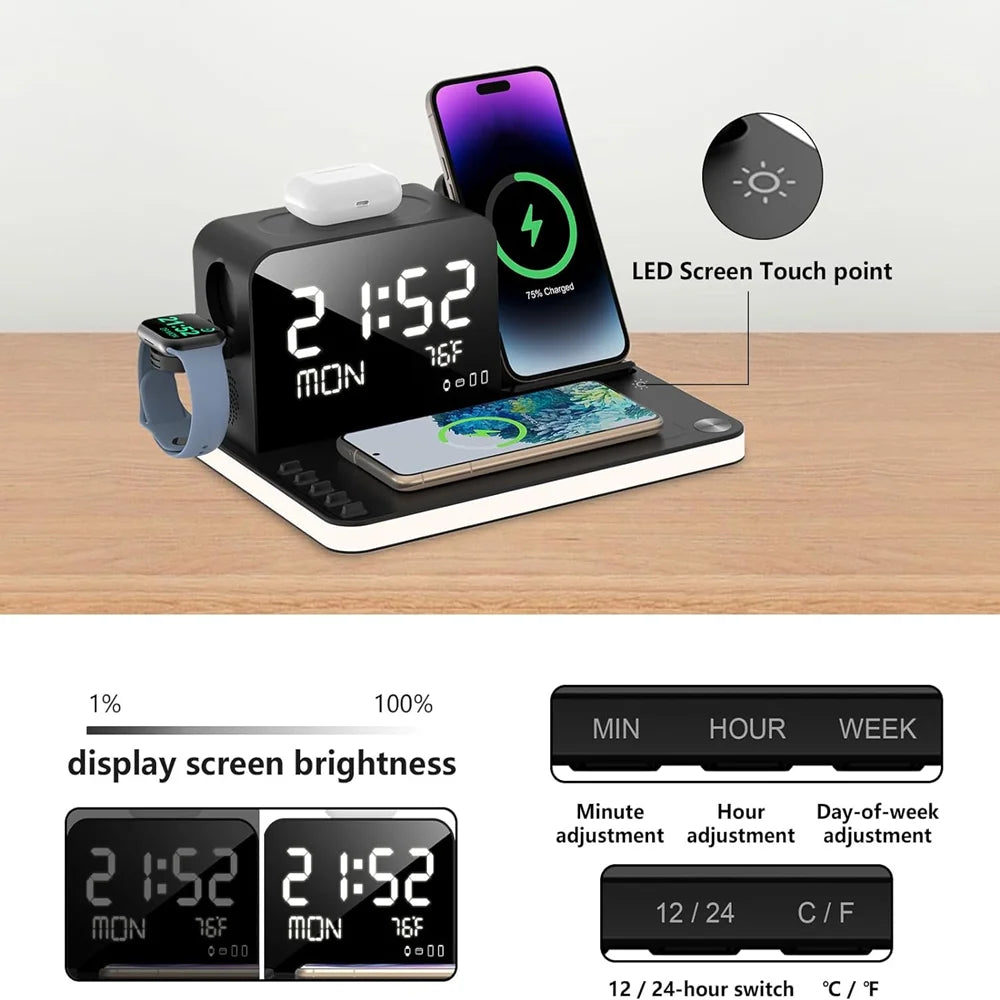 BezosMax 7-in-1 30W Charging Station for Iphone & Airpods