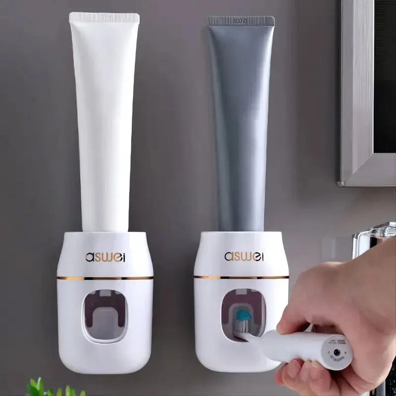 Automatic Toothpaste Squeezer & Storage Rack for Bathroom