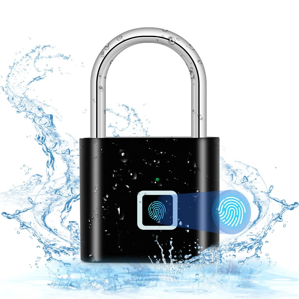 Smart Fingerprint Padlock - Keyless, USB Rechargeable