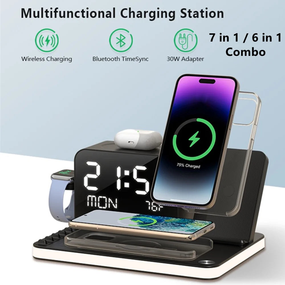 BezosMax 7-in-1 30W Charging Station for Iphone & Airpods