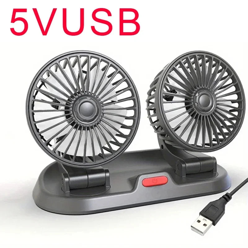 5V USB two heads 360° portable fan

