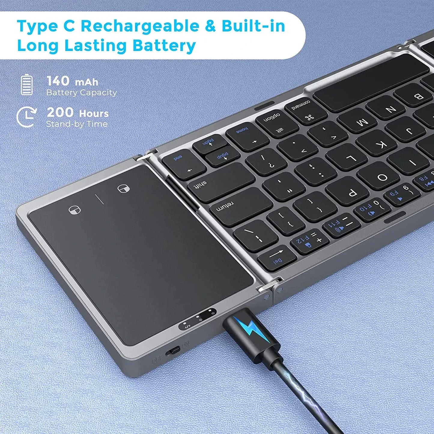 Rechargeable Wireless Keyboard with Touchpad