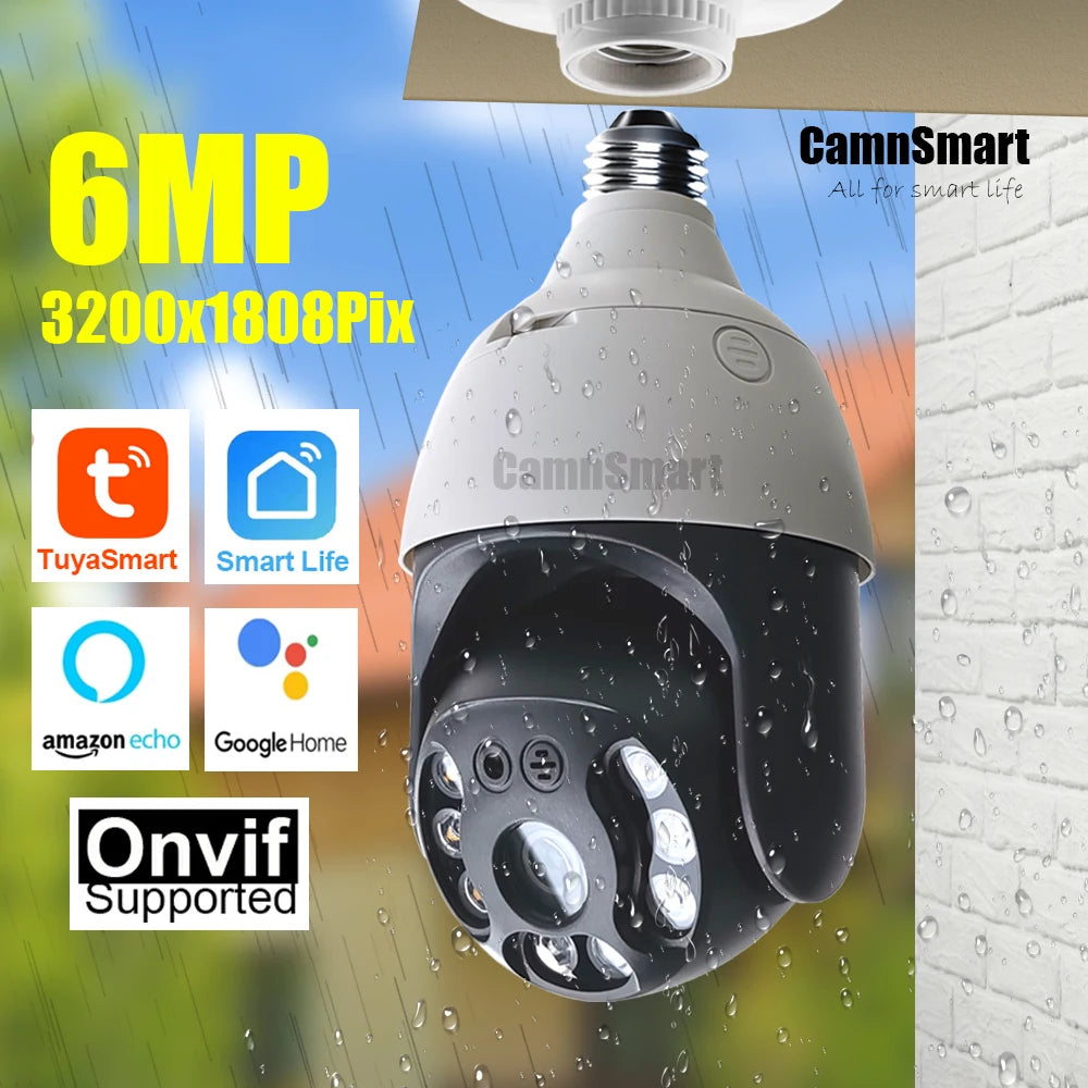 6MP Tuya Wifi Security Camera E27 Bulb