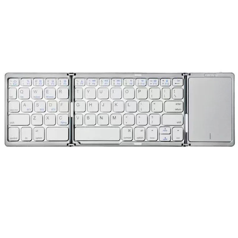 3-Fold Mini Wireless Keyboard with Touchpad White