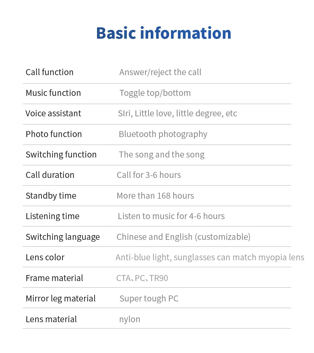 2024 E13 Smart Glasses info