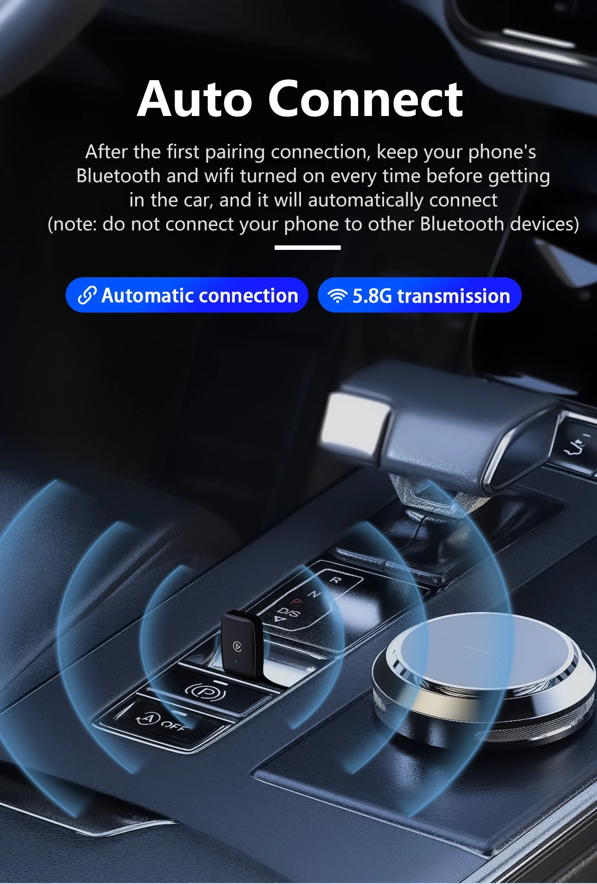 Ai Box - Mini 2-in-1 Wireless CarPlay & Android Auto Adapter 