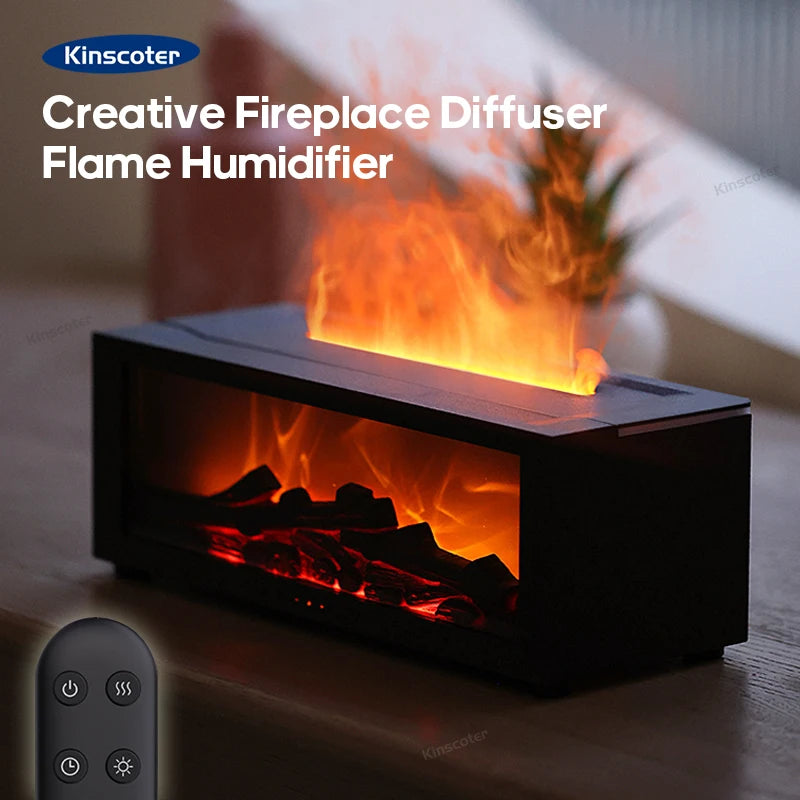 Colorful Flame Fireplace Aroma Diffuser with Remote